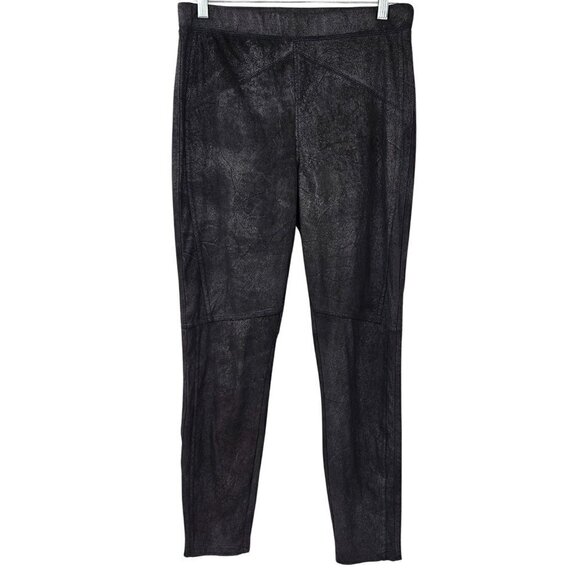 Free People Midnight Black Vegan Suede Leggings Women’s Size M High Rise Party - Picture 2 of 10